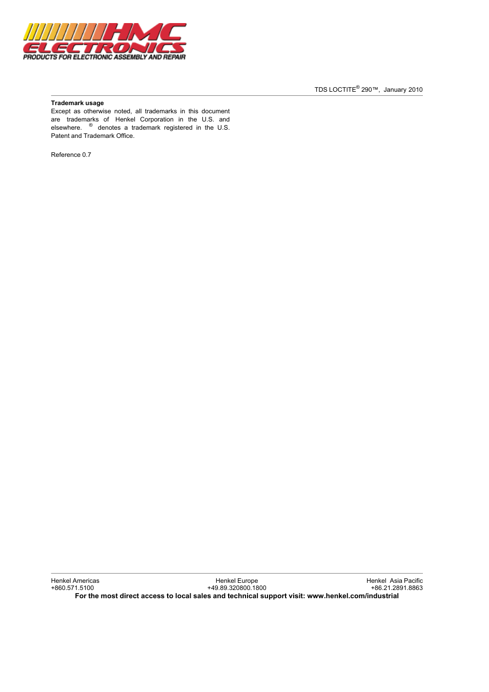 HMC Electronics 29021 Loctite 290 Threadlocker Adhesive, Penetrating, Wicking Grade User Manual | Page 4 / 4
