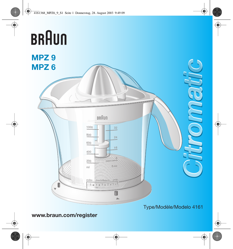 Braun Citromatic MPZ6 User Manual | 14 pages