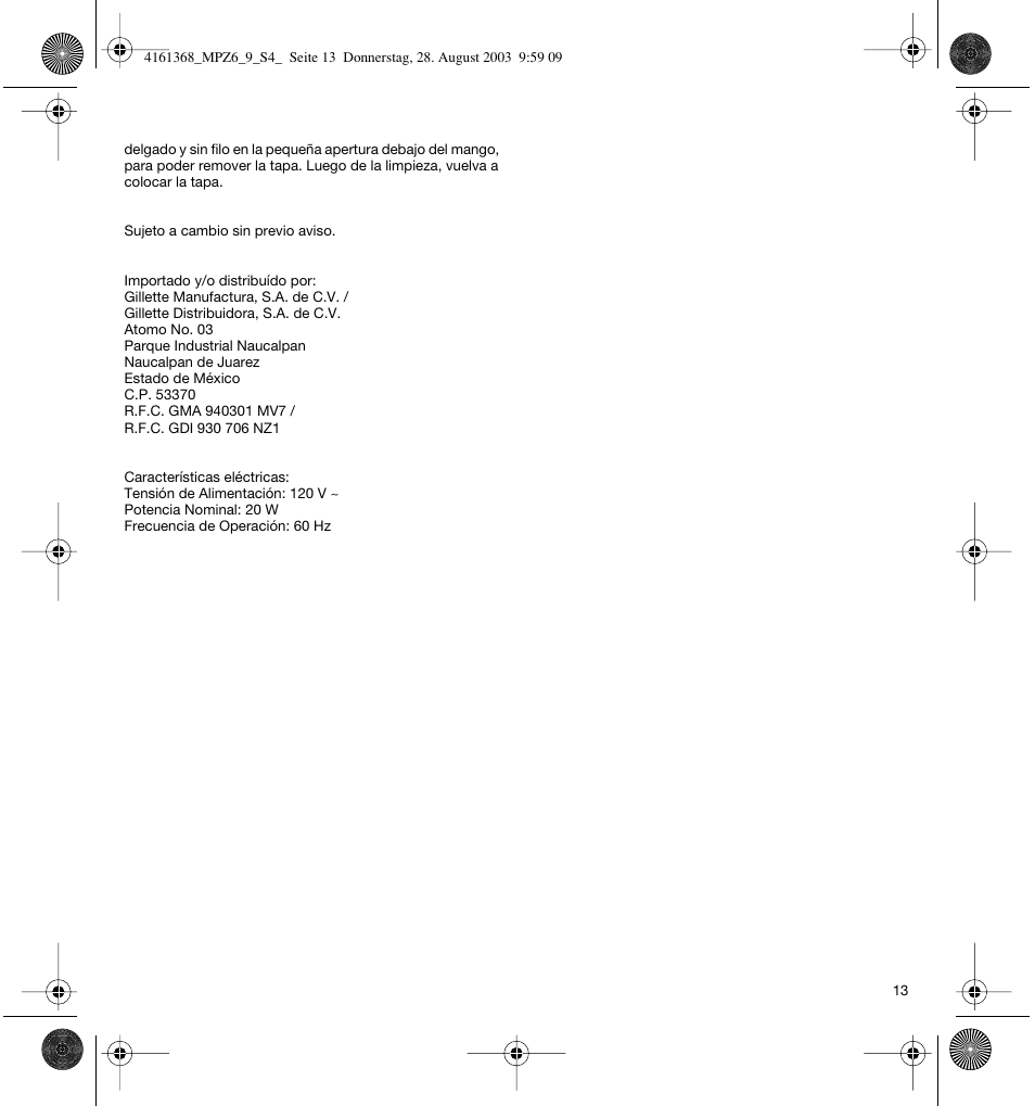 Braun Citromatic MPZ6 User Manual | Page 13 / 14