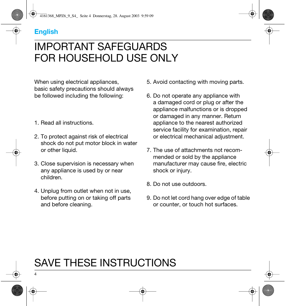 English | Braun Citromatic MPZ6 User Manual | Page 4 / 14