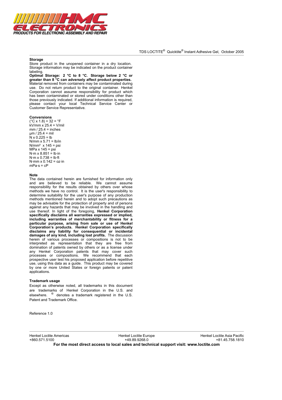 HMC Electronics 39202 Loctite Quicktite Instant Adhesive Gel User Manual | Page 2 / 2