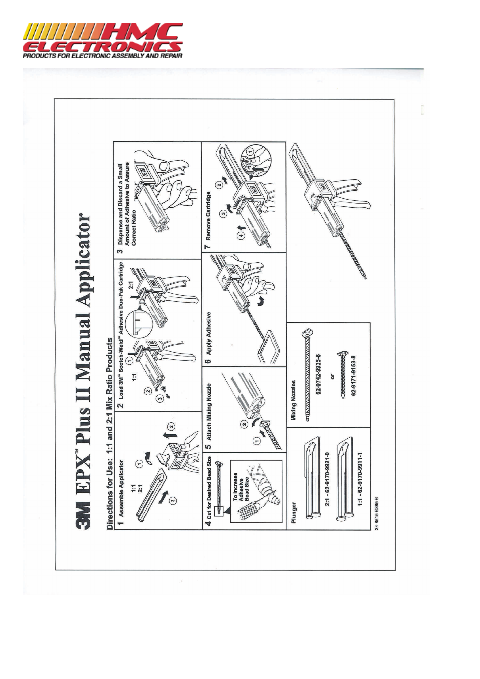 HMC Electronics EPX-NOZZLE 3M Scotch-Weld EPX Mixing Nozzle, 50-ml, for EPX Plus II Applicator User Manual | 2 pages