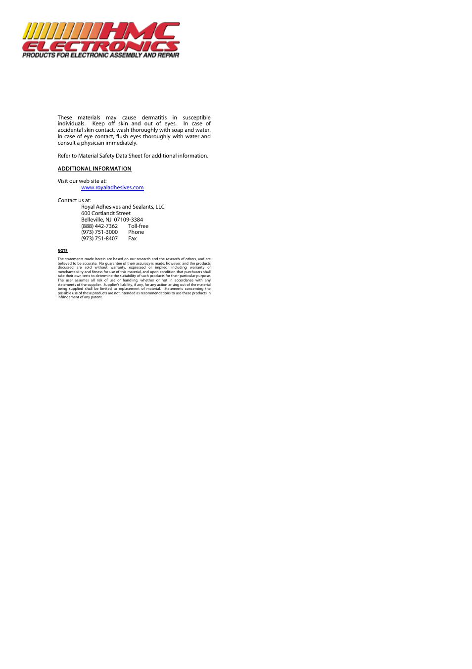 HMC Electronics 04024 Hardman Double Bubble Urethane, Purple/Beige Packet, General Purpose Adhesive User Manual | Page 2 / 2