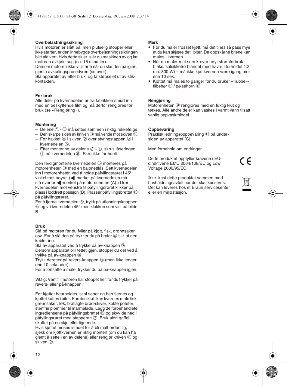 Braun G 3000 User Manual | Page 12 / 34
