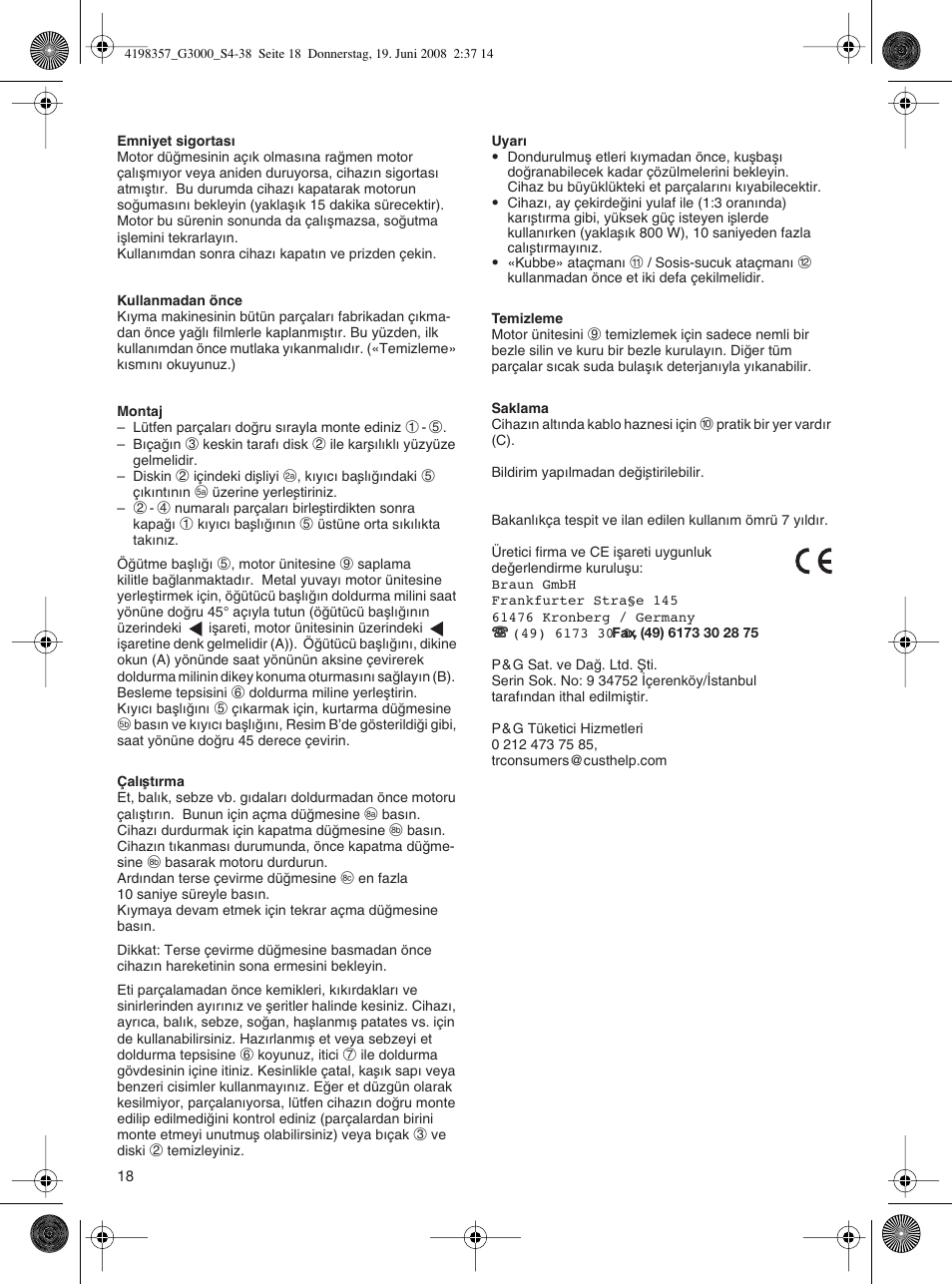 Braun G 3000 User Manual | Page 18 / 34
