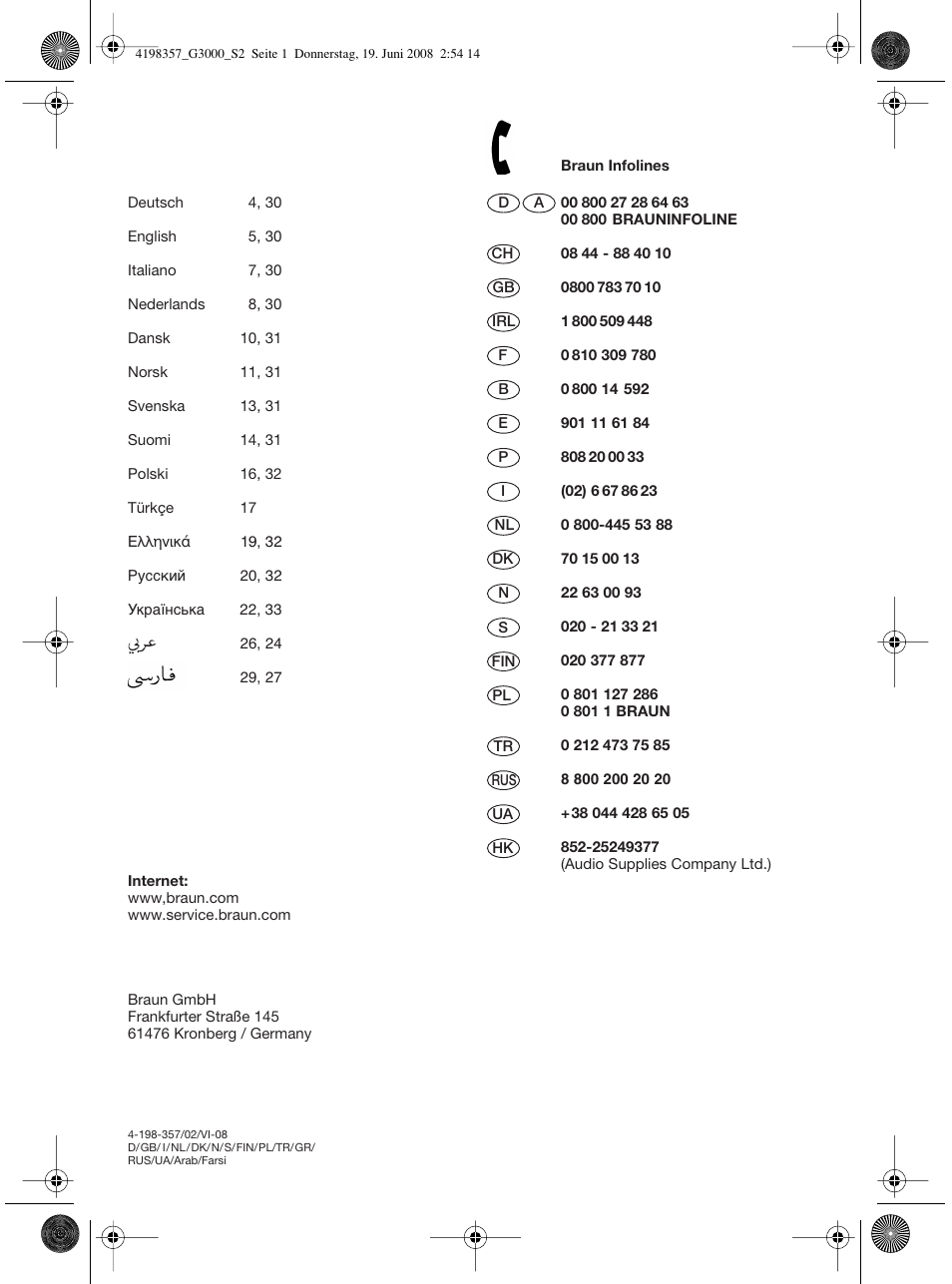 Braun G 3000 User Manual | Page 2 / 34