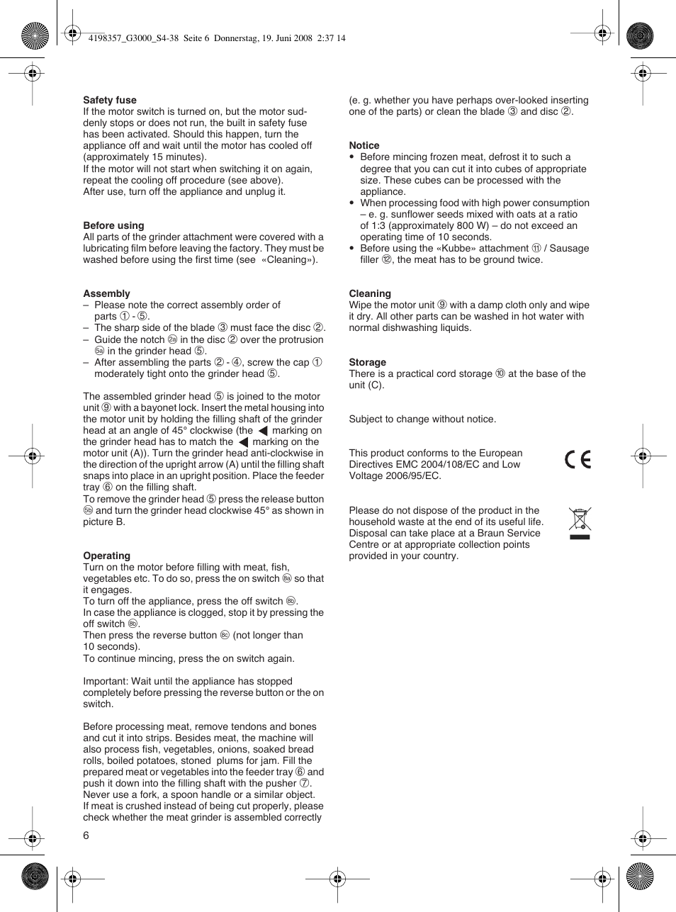 Braun G 3000 User Manual | Page 6 / 34