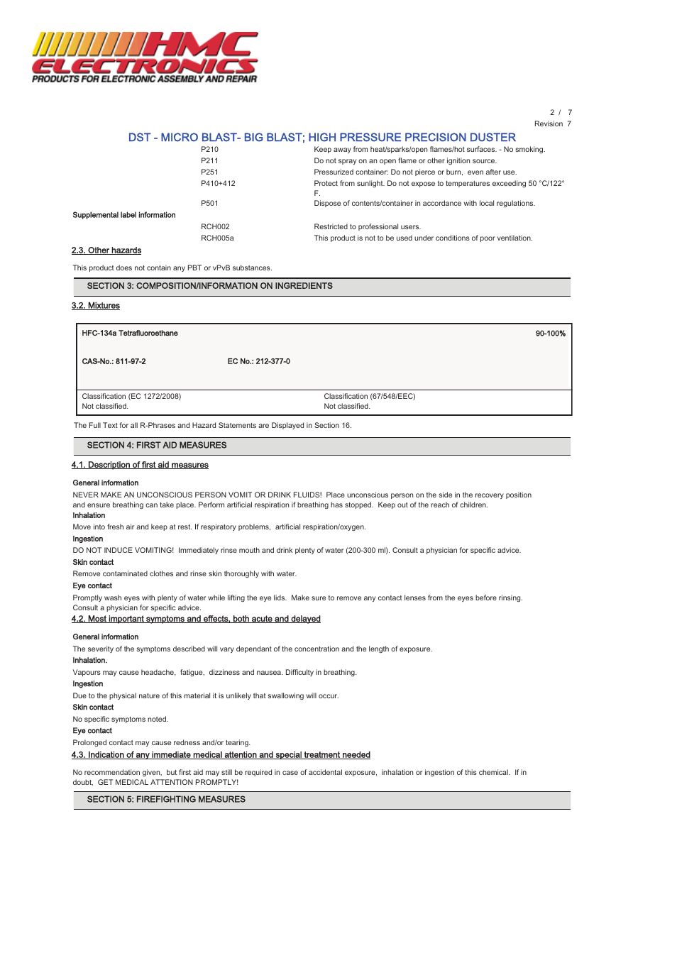 HMC Electronics MCC-DST MicroCare Dust Remover, MicroBlast User Manual | Page 2 / 7