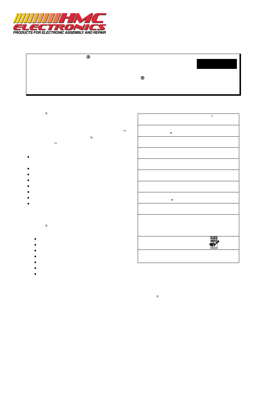 HMC Electronics ES6200 Chemtronics Flux Remover, Flux-Off VZ User Manual | 2 pages