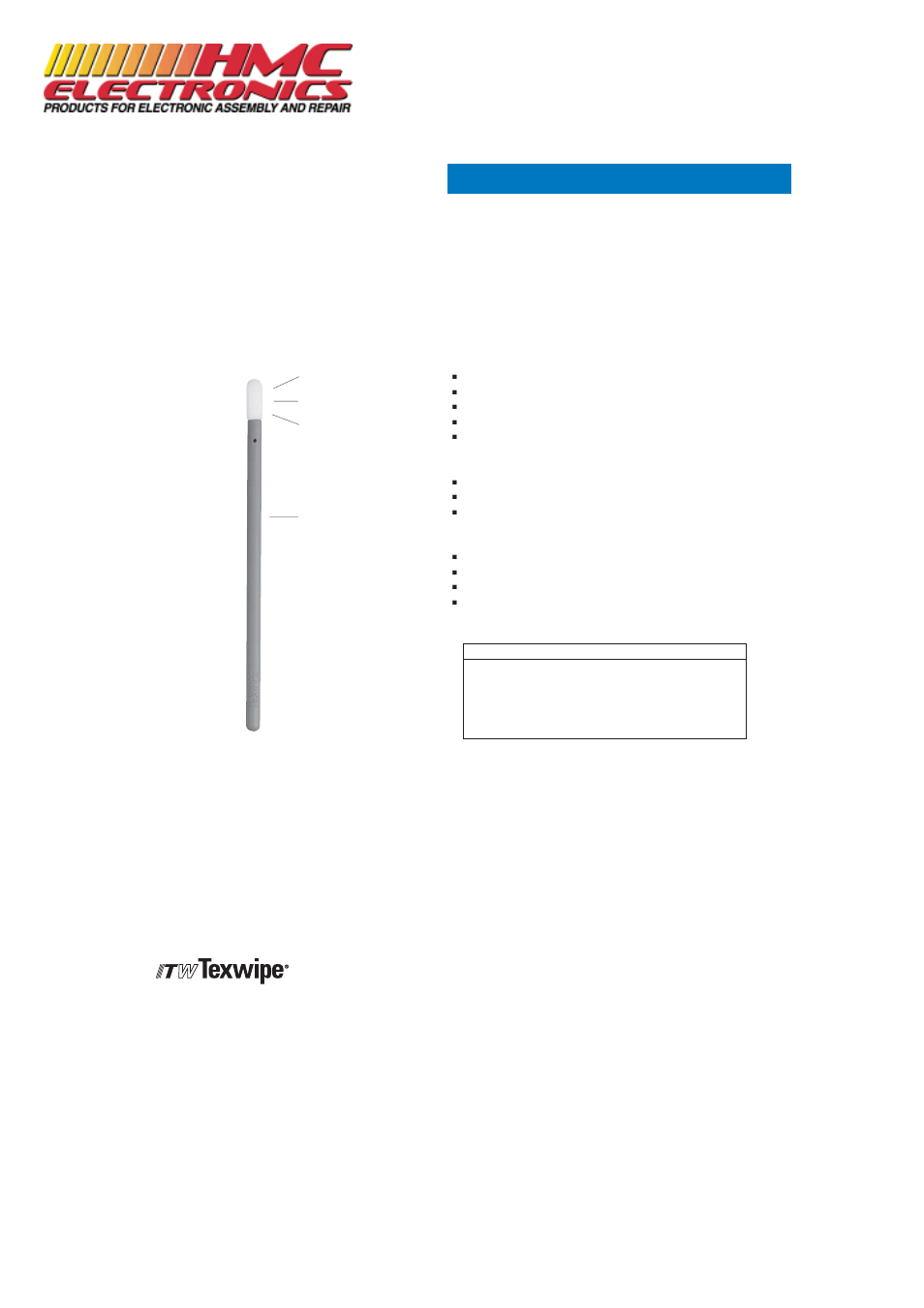 HMC Electronics Foam Series Medium Flexible Head Swab User Manual | 2 pages