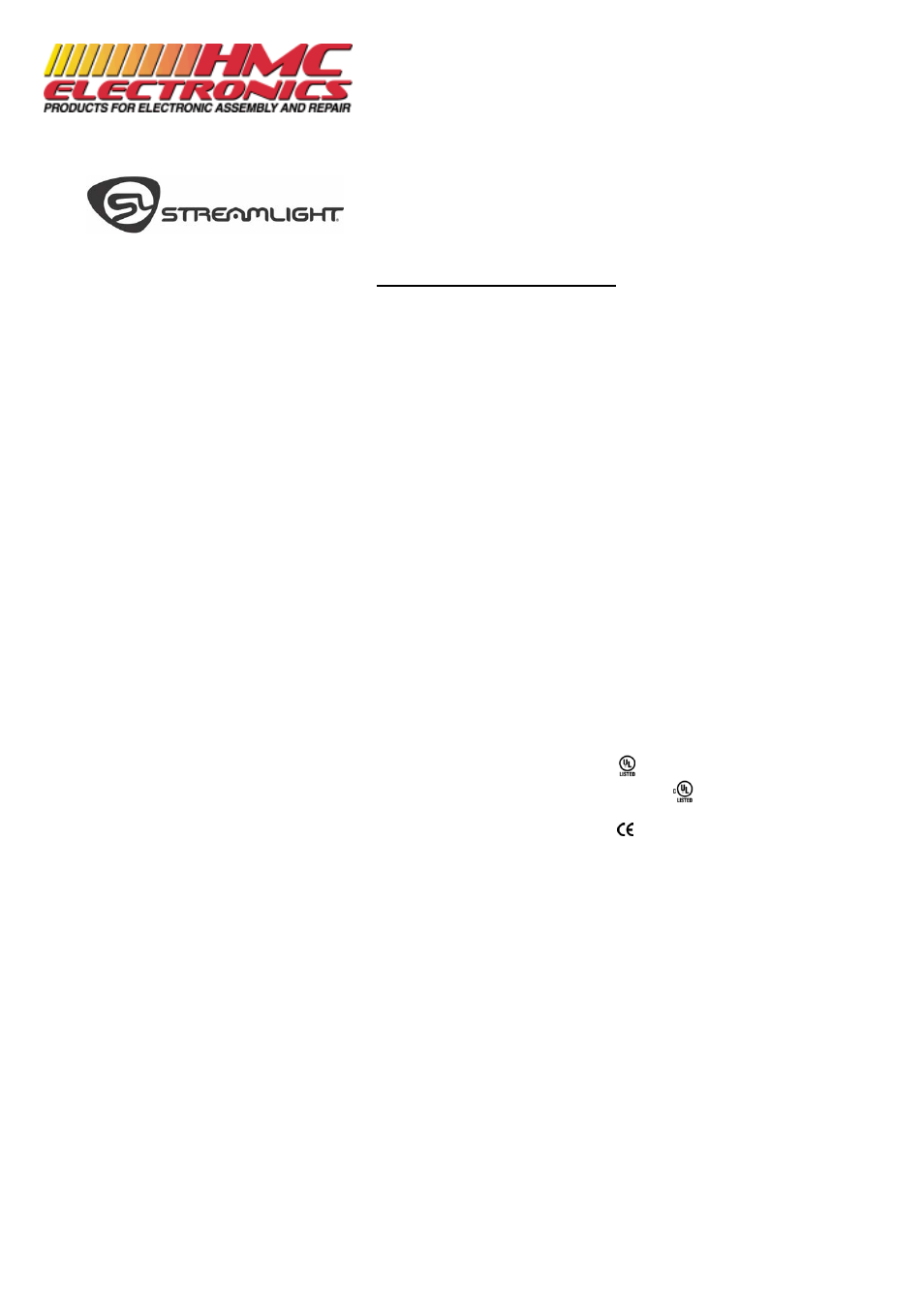 HMC Electronics 68202 Streamlight ProPolymer 4AA LED Flashlight User Manual | 1 page