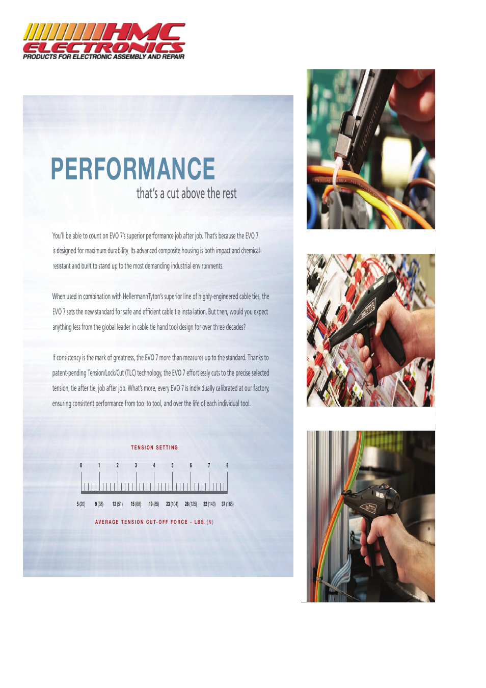 Performance, That’s a cut above the rest | HMC Electronics EVO7 Cable Tie Gun, Adjustable Tension User Manual | Page 7 / 12