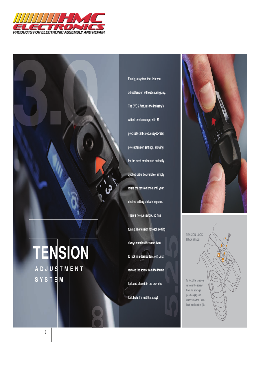 Tension | HMC Electronics EVO7 Cable Tie Gun, Adjustable Tension User Manual | Page 8 / 12