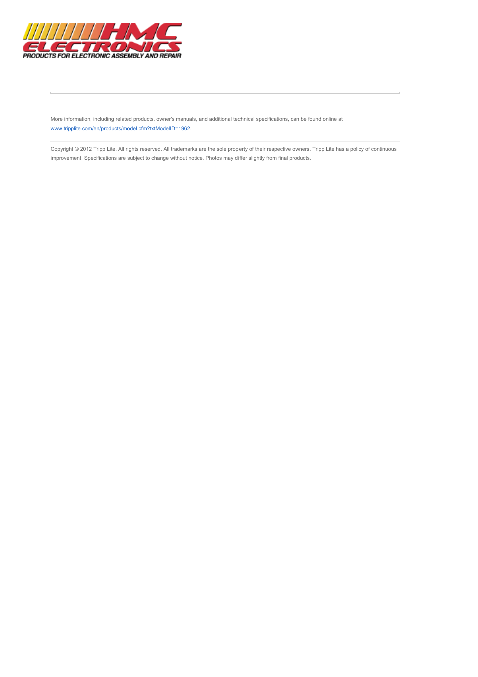 HMC Electronics 4SPDX Power Outlet Strip User Manual | Page 3 / 3