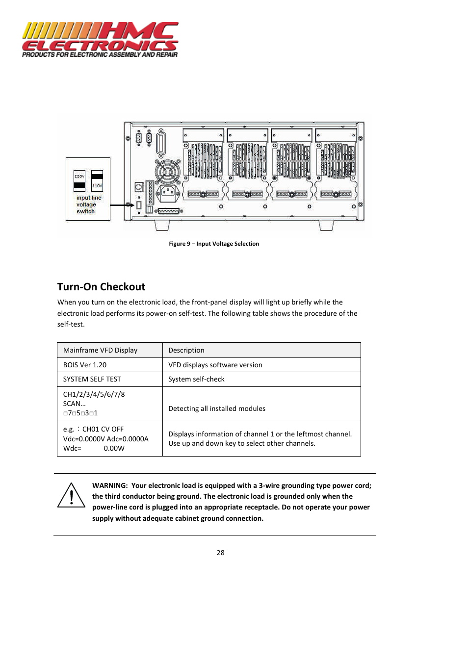 Turn-on checkout | HMC Electronics MDL Series BK Precision DC Electronic Load System Module User Manual | Page 28 / 80