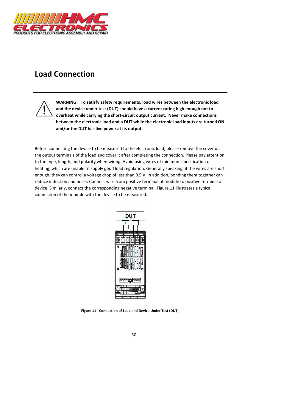 Load connection | HMC Electronics MDL Series BK Precision DC Electronic Load System Module User Manual | Page 30 / 80