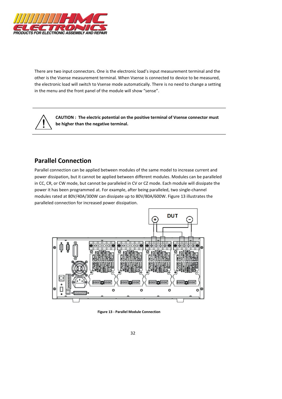 Parallel connection | HMC Electronics MDL Series BK Precision DC Electronic Load System Module User Manual | Page 32 / 80