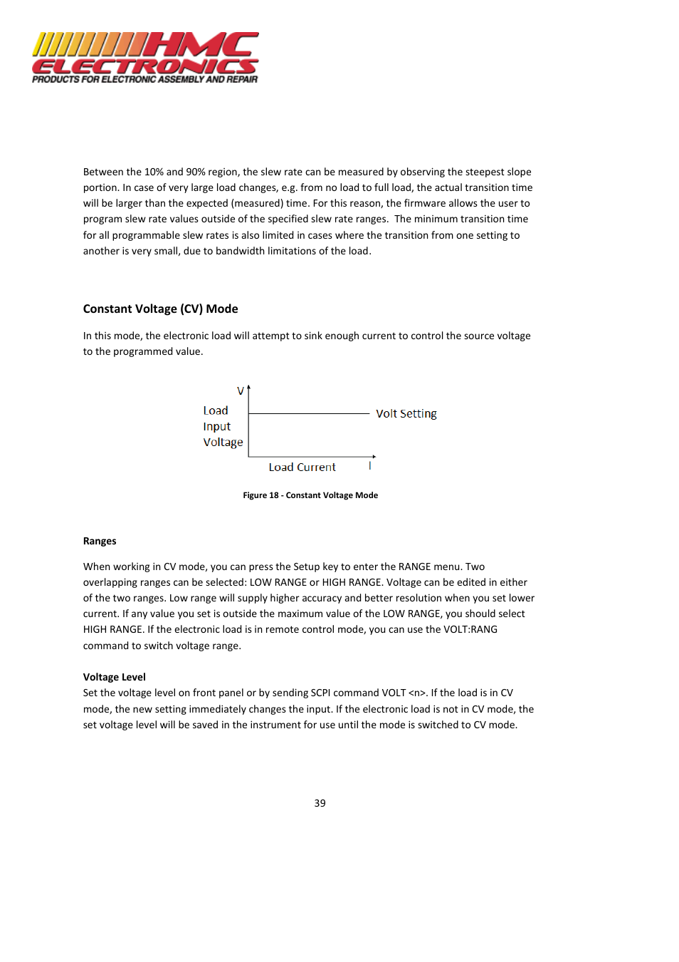 Constant voltage (cv) mode | HMC Electronics MDL Series BK Precision DC Electronic Load System Module User Manual | Page 39 / 80