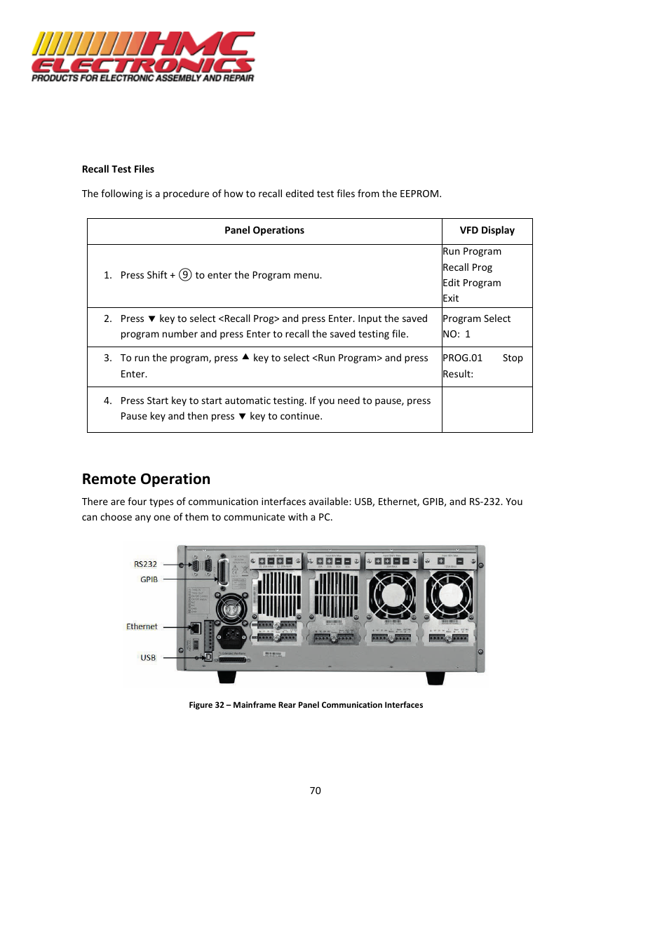 Remote operation | HMC Electronics MDL Series BK Precision DC Electronic Load System Module User Manual | Page 70 / 80
