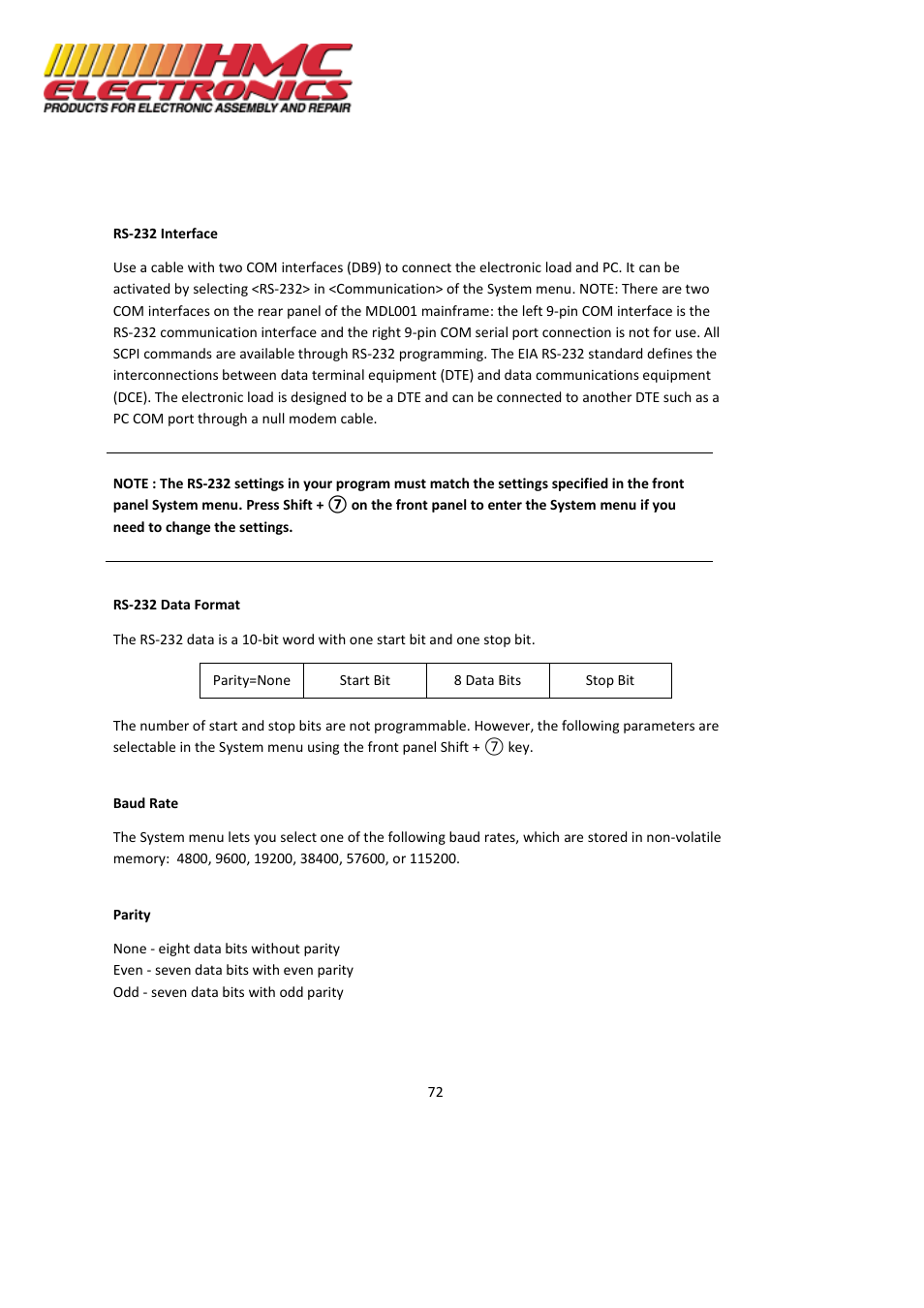 HMC Electronics MDL Series BK Precision DC Electronic Load System Module User Manual | Page 72 / 80