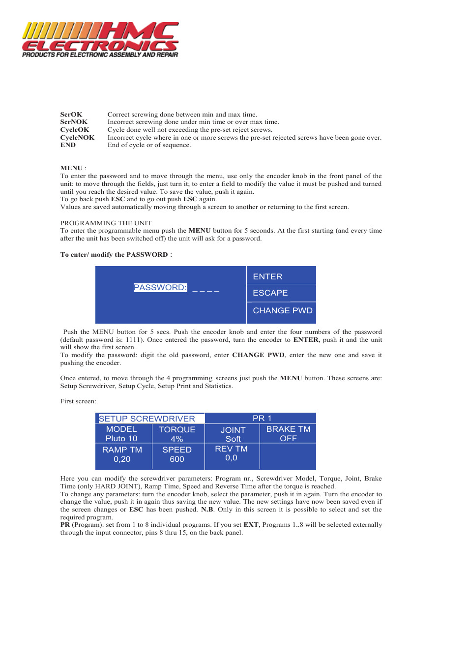 HMC Electronics EDU2AE Kolver Programmable Power Control Unit for PLUTO Electric Torque Screwdrivers User Manual | Page 3 / 10