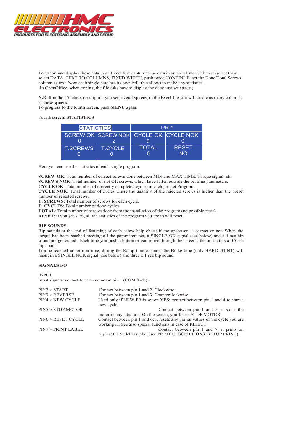 HMC Electronics EDU2AE Kolver Programmable Power Control Unit for PLUTO Electric Torque Screwdrivers User Manual | Page 8 / 10