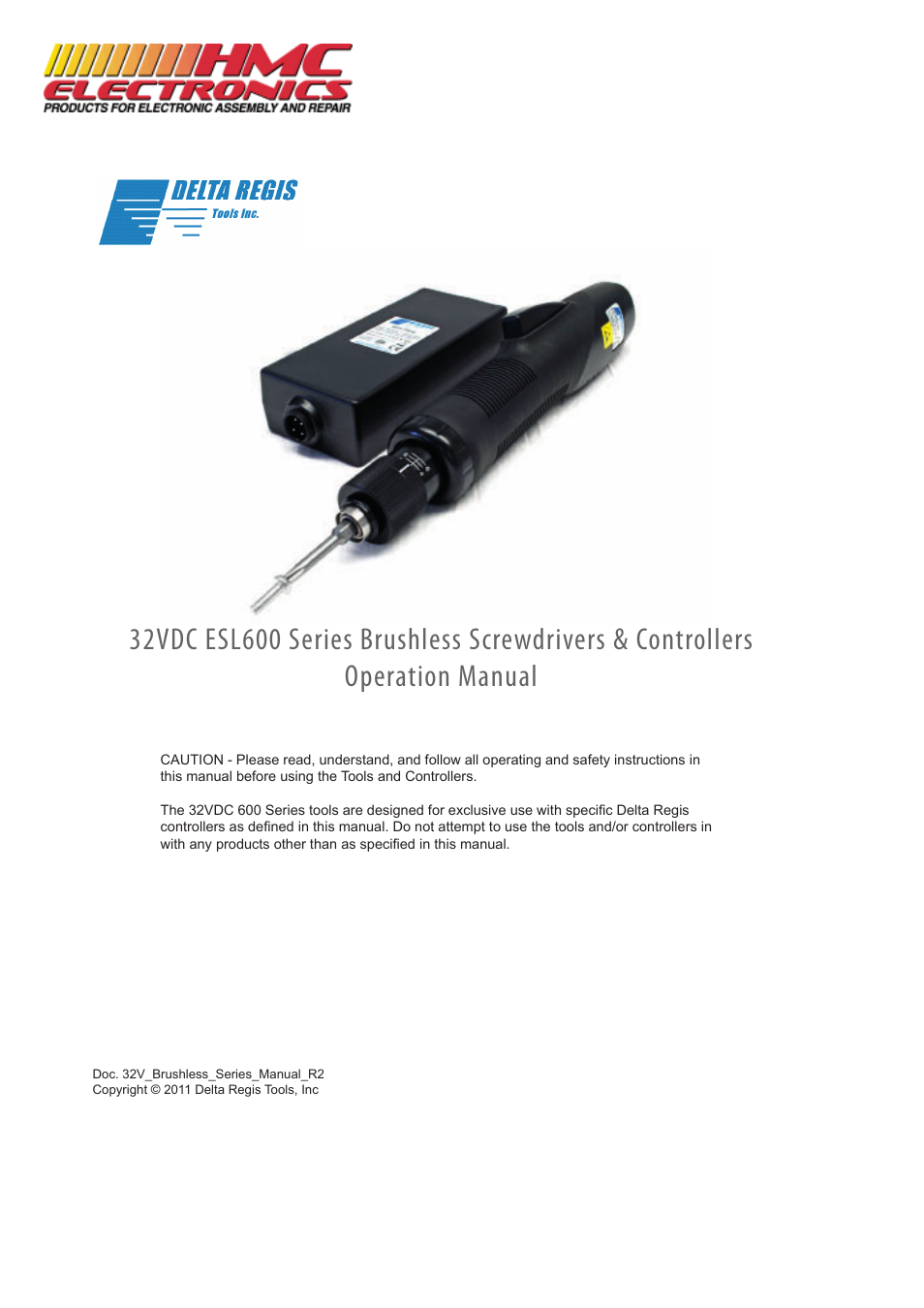 HMC Electronics CESL611-ESD Delta Regis Brushless Electric Screwdriver User Manual | 5 pages