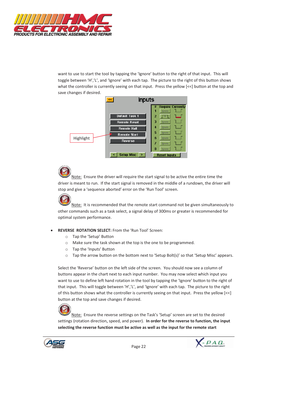 HMC Electronics ASG-SD2500-10FX-SY X-PAQ Precision Fastening System User Manual | Page 22 / 40