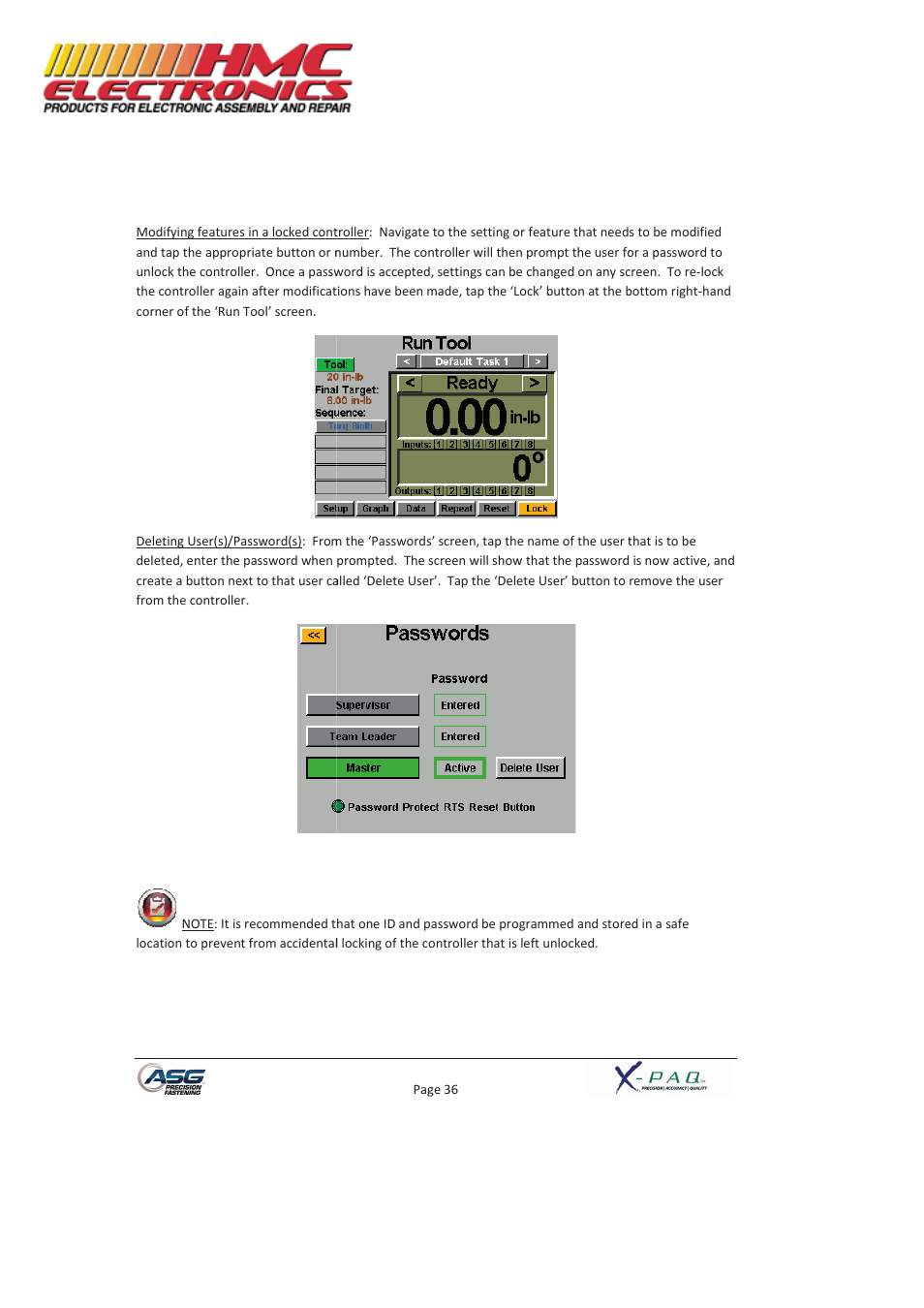 HMC Electronics ASG-SD2500-10FX-SY X-PAQ Precision Fastening System User Manual | Page 36 / 40