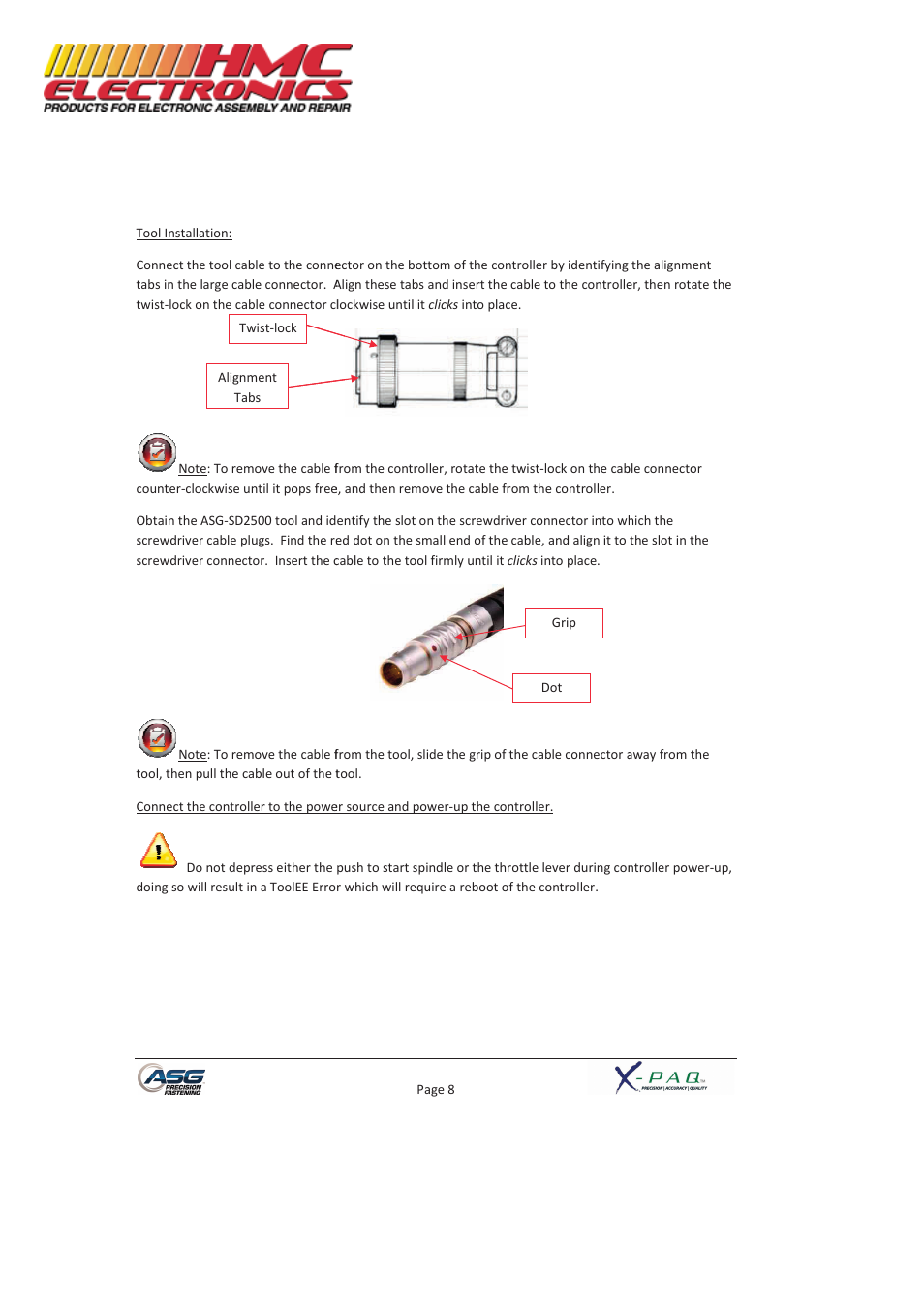 HMC Electronics ASG-SD2500-10FX-SY X-PAQ Precision Fastening System User Manual | Page 8 / 40