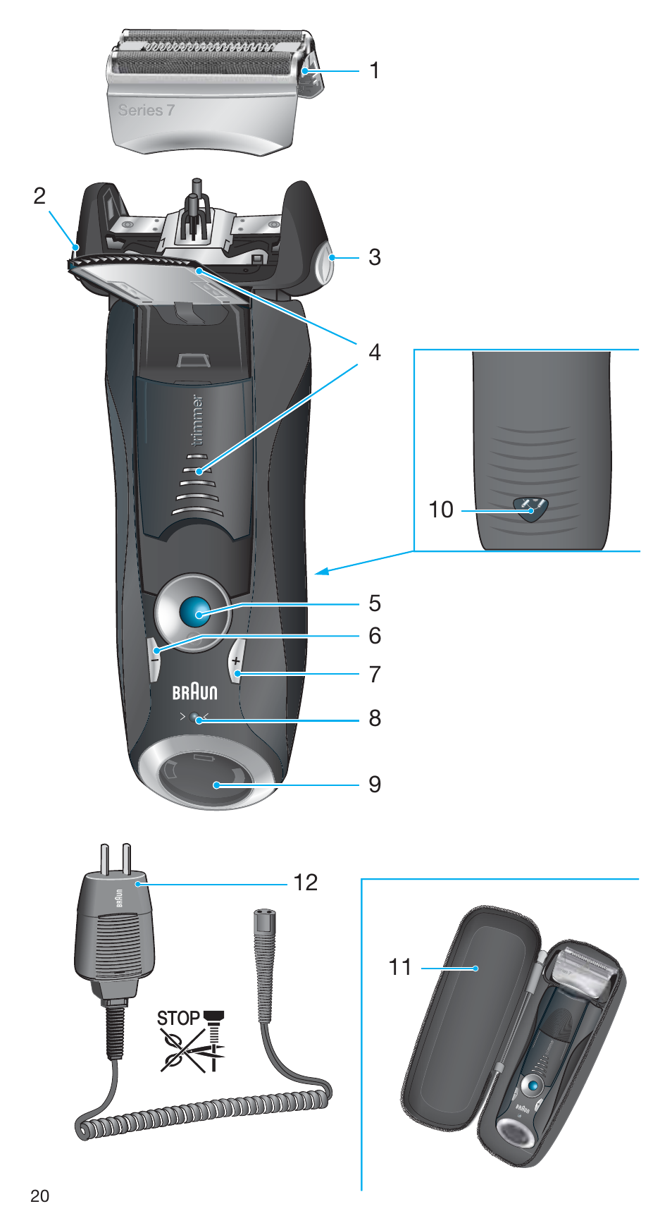 99731357_720s-5_japan 20.pdf, Stop, Series 7 | Braun 720S-5 User Manual | Page 20 / 27