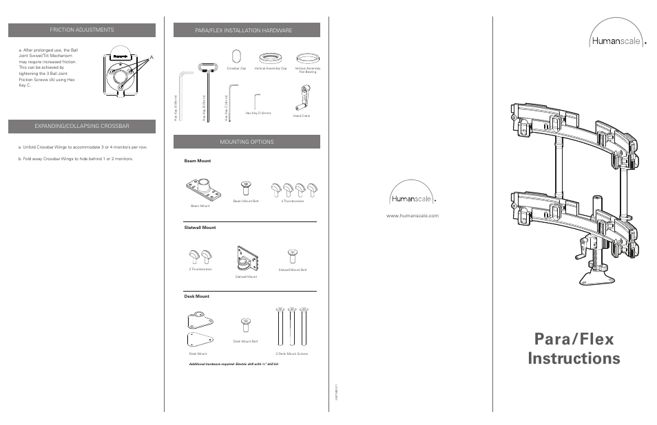 Humanscale ParaFlex User Manual | 2 pages