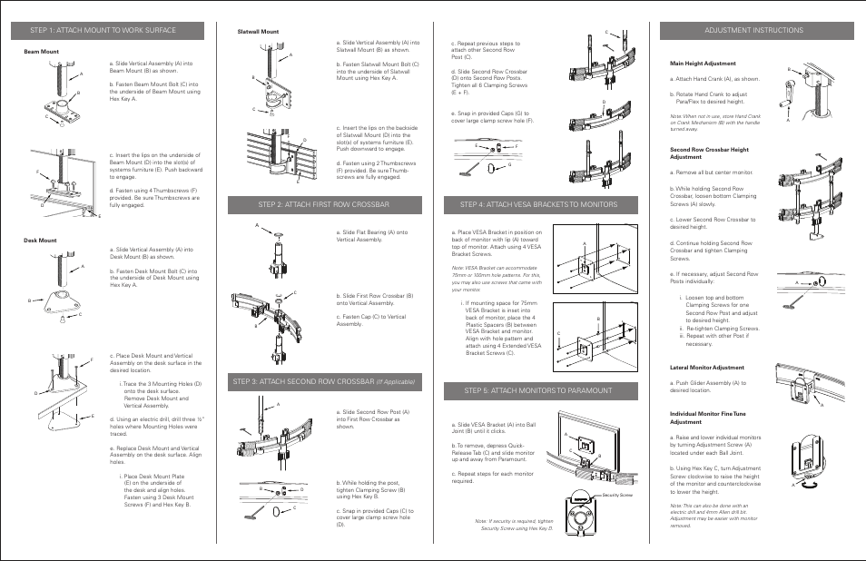 Step 4: attach vesa brackets to monitors | Humanscale ParaFlex User Manual | Page 2 / 2
