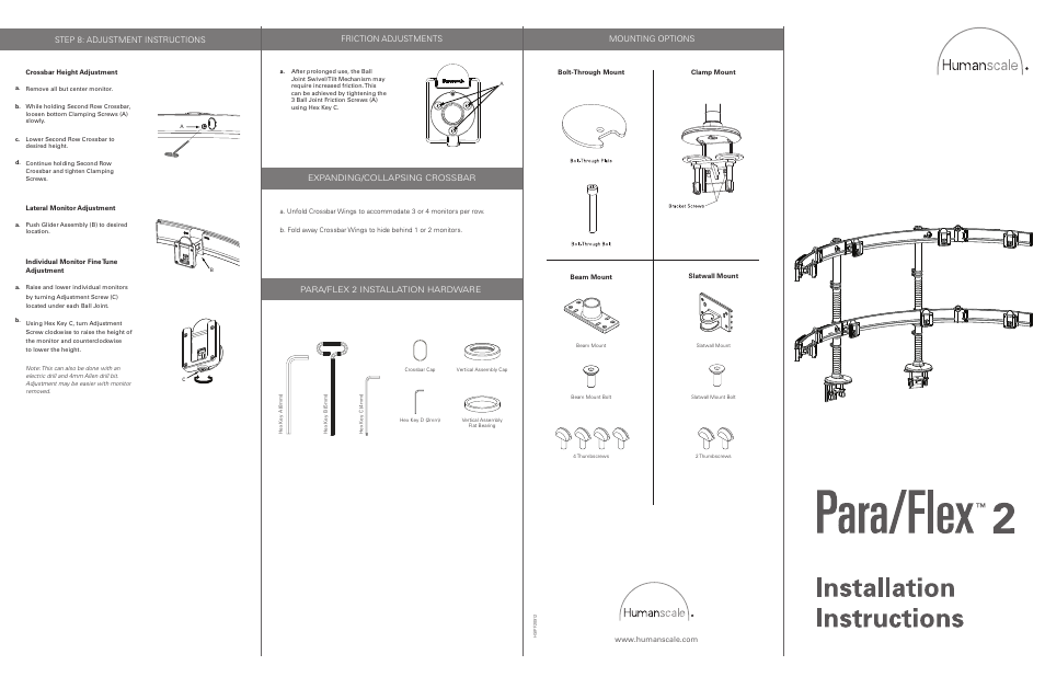 Humanscale ParaFlex 2 User Manual | 2 pages