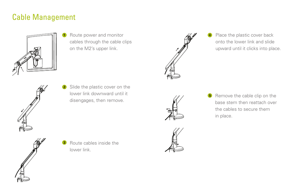 Cable management | Humanscale M2 Hang Tag User Manual | Page 3 / 5