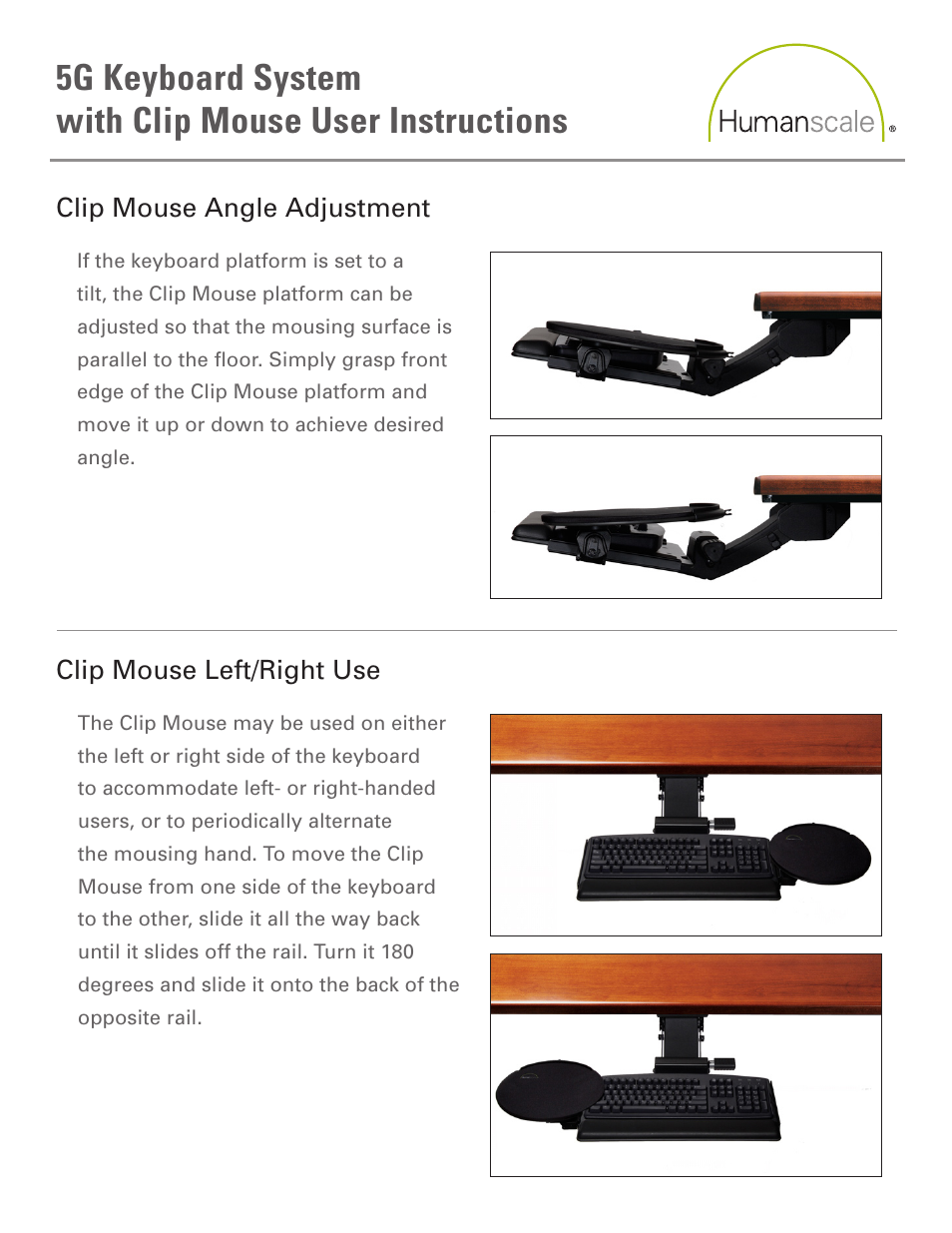 Humanscale 5G Keyboard System with Clip Mouse User Manual | Page 6 / 6