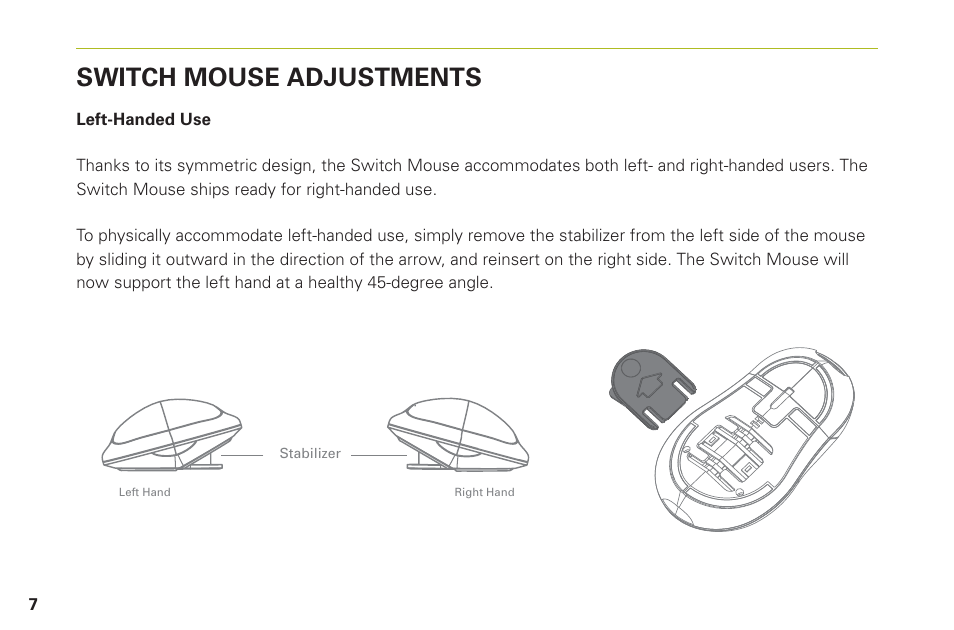 Switch mouse adjustments | Humanscale Switch Mouse User Manual | Page 10 / 20