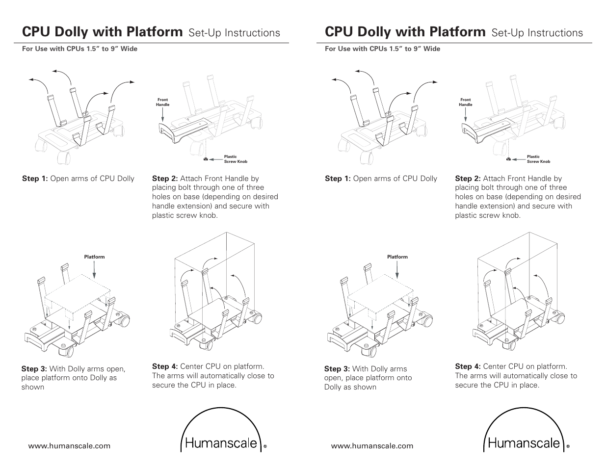 Humanscale CPUDolly User Manual | 1 page