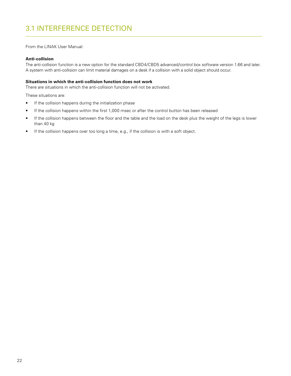 1 interference detection | Humanscale T7 User Manual | Page 23 / 52