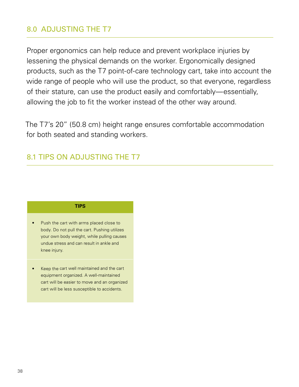 1 tips on adjusting the t7 | Humanscale T7 User Manual | Page 39 / 52