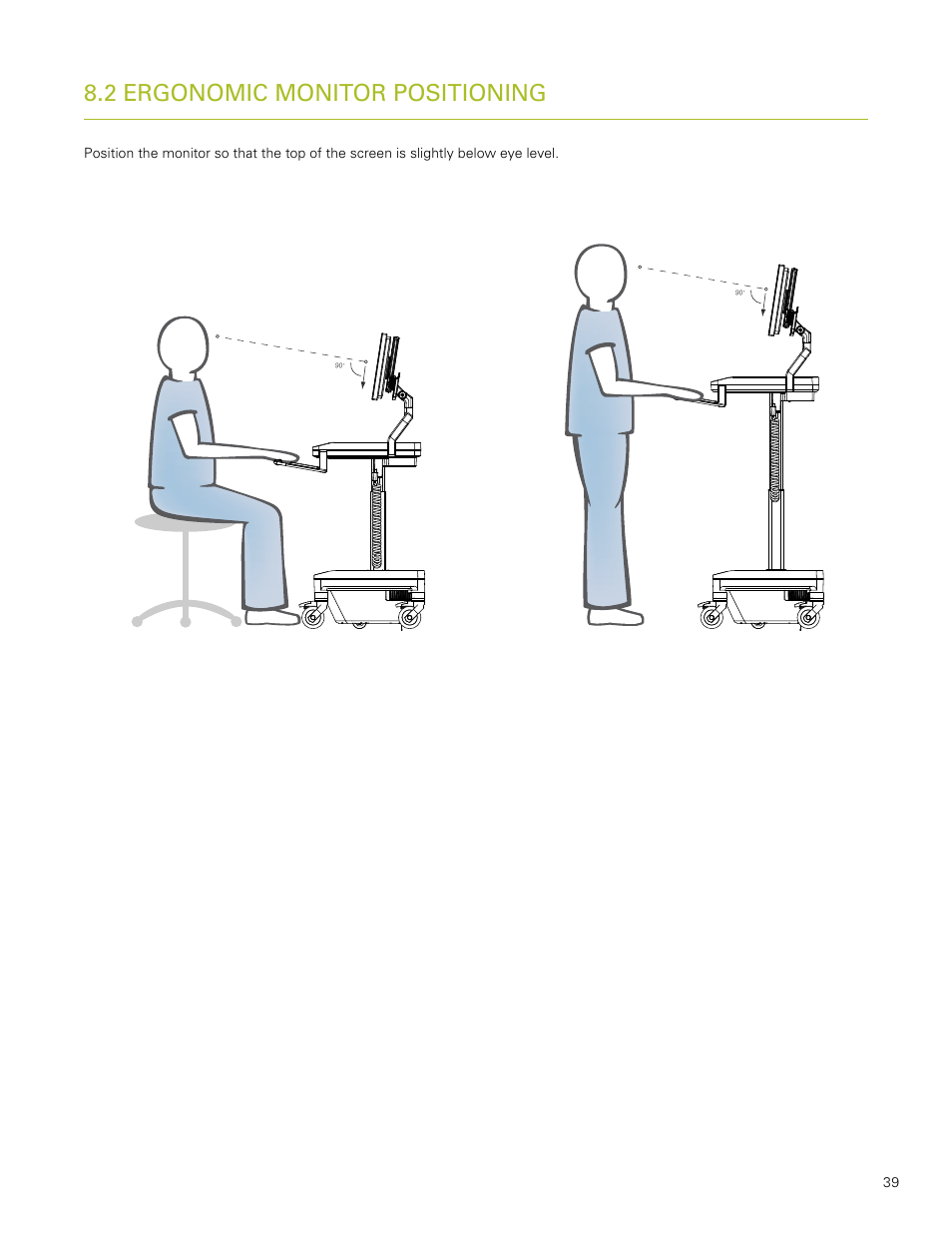 2 ergonomic monitor positioning | Humanscale T7 User Manual | Page 40 / 52