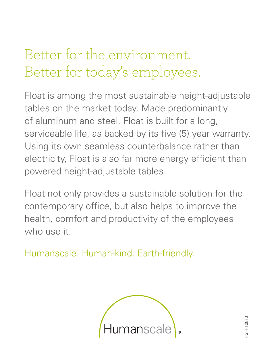 Humanscale Float Raising the bar User Manual | Page 2 / 2