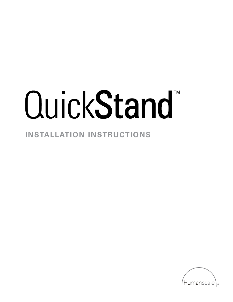 Humanscale QuickStand User Manual | 11 pages