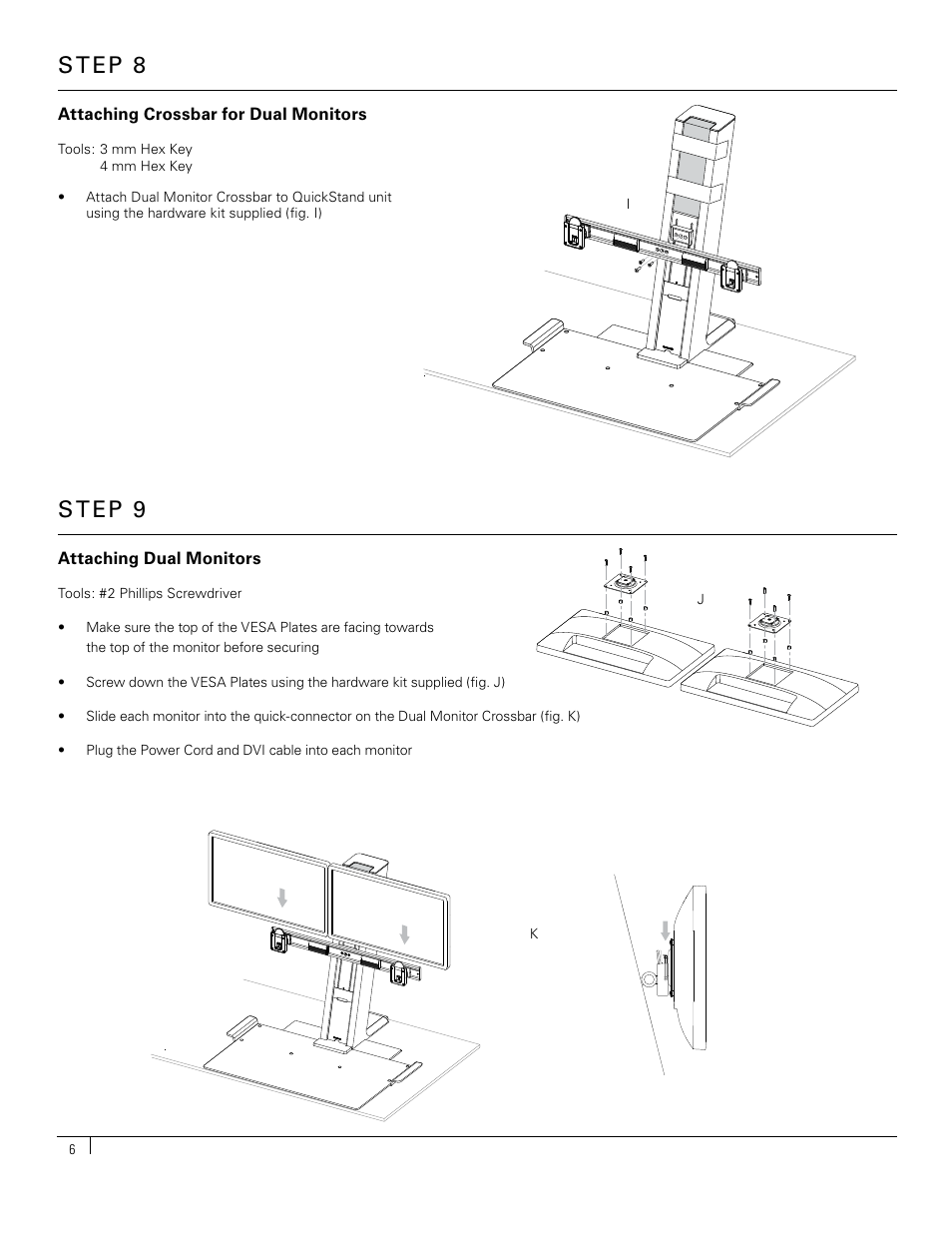 Step 8, Step 9 | Humanscale QuickStand User Manual | Page 6 / 11