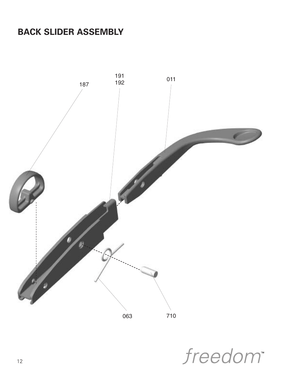 Back slider assembly | Humanscale Seating Parts and Repair Manual User Manual | Page 14 / 59