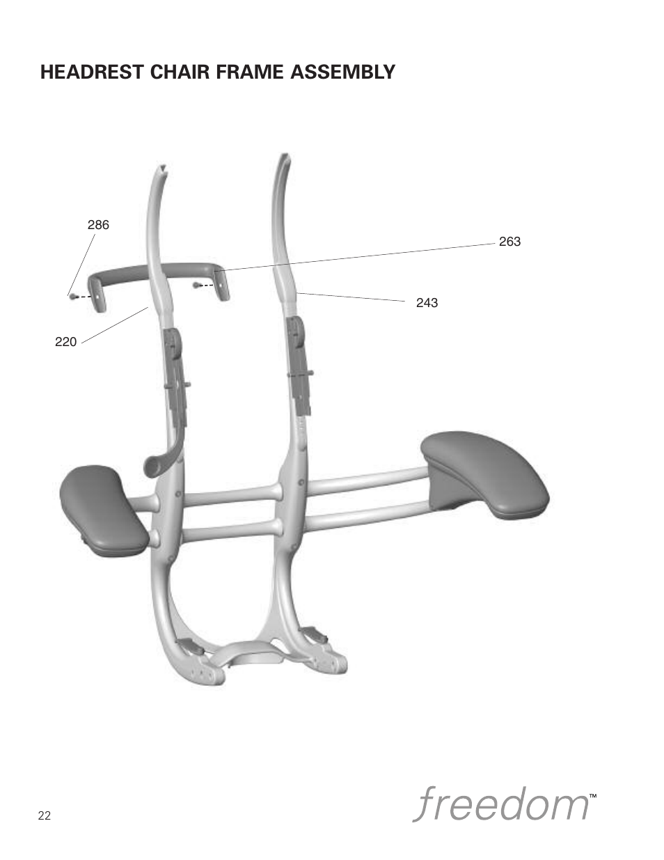 Headrest chair frame assembly | Humanscale Seating Parts and Repair Manual User Manual | Page 24 / 59