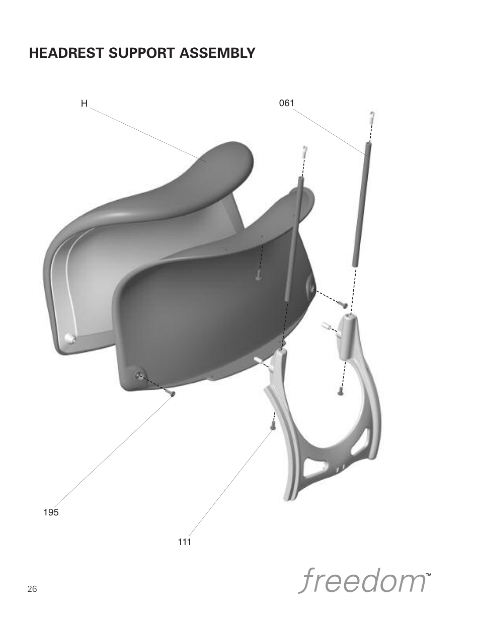 Headrest support assembly | Humanscale Seating Parts and Repair Manual User Manual | Page 28 / 59