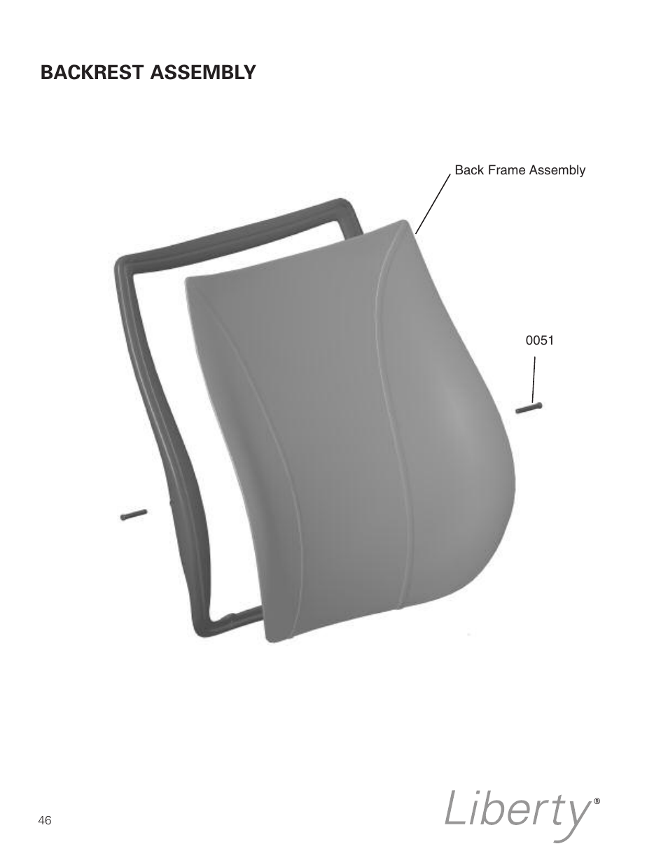 Backrest assembly | Humanscale Seating Parts and Repair Manual User Manual | Page 48 / 59