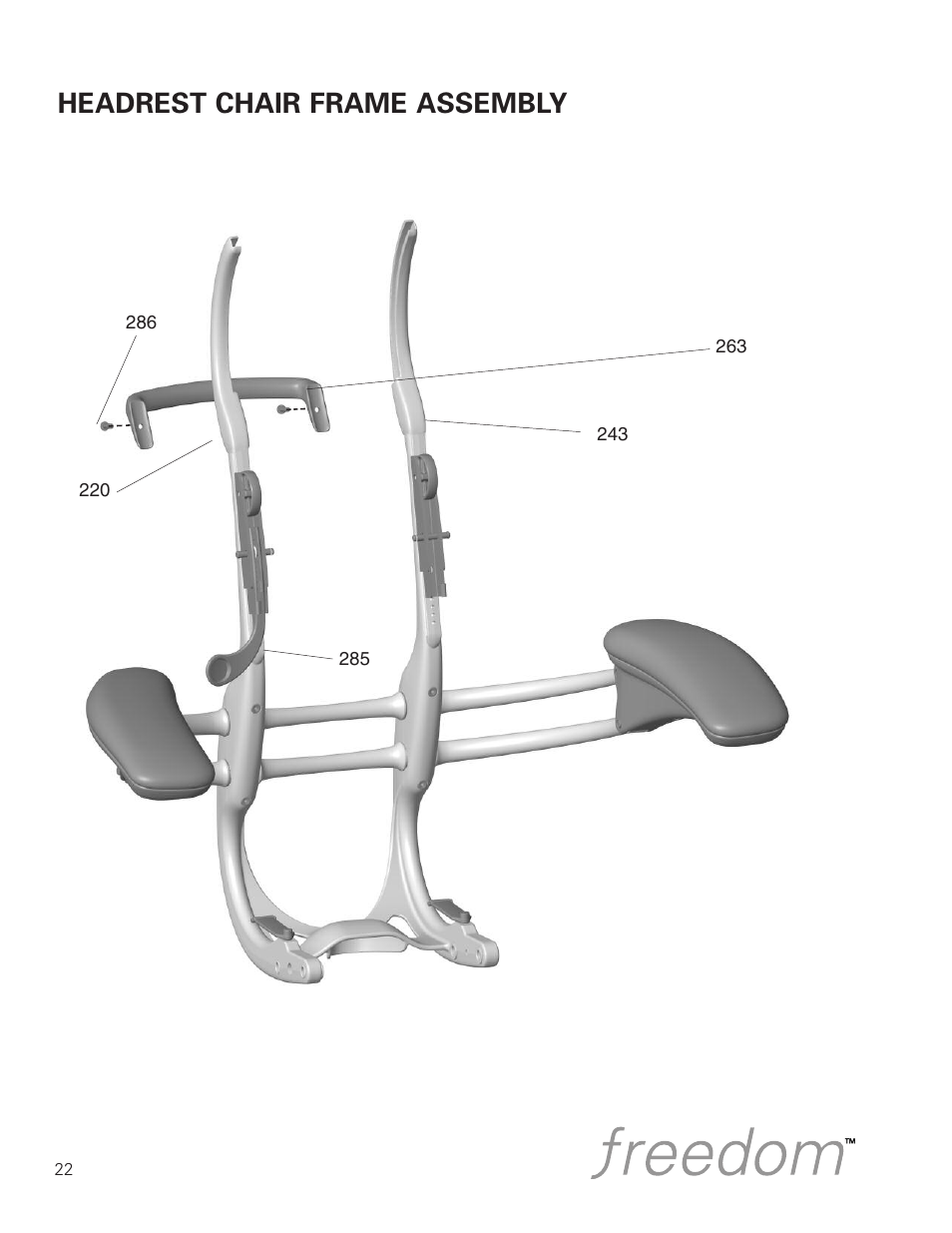 Headrest chair frame assembly | Humanscale Seating Parts Manual User Manual | Page 22 / 77