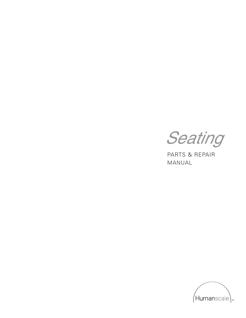 Seating | Humanscale Seating Parts Manual User Manual | Page 3 / 77